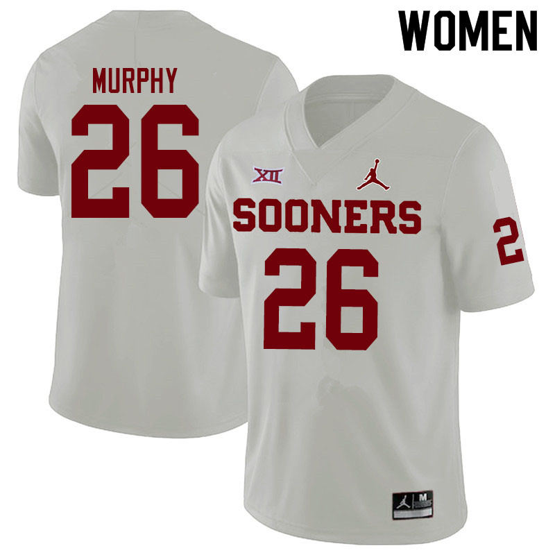 Women #26 Caleb Murphy Oklahoma Sooners Jordan Brand College Football Jerseys Sale-White - Click Image to Close